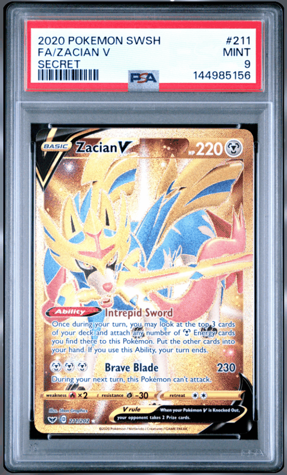 Zacian V PSA 9 Mint slab